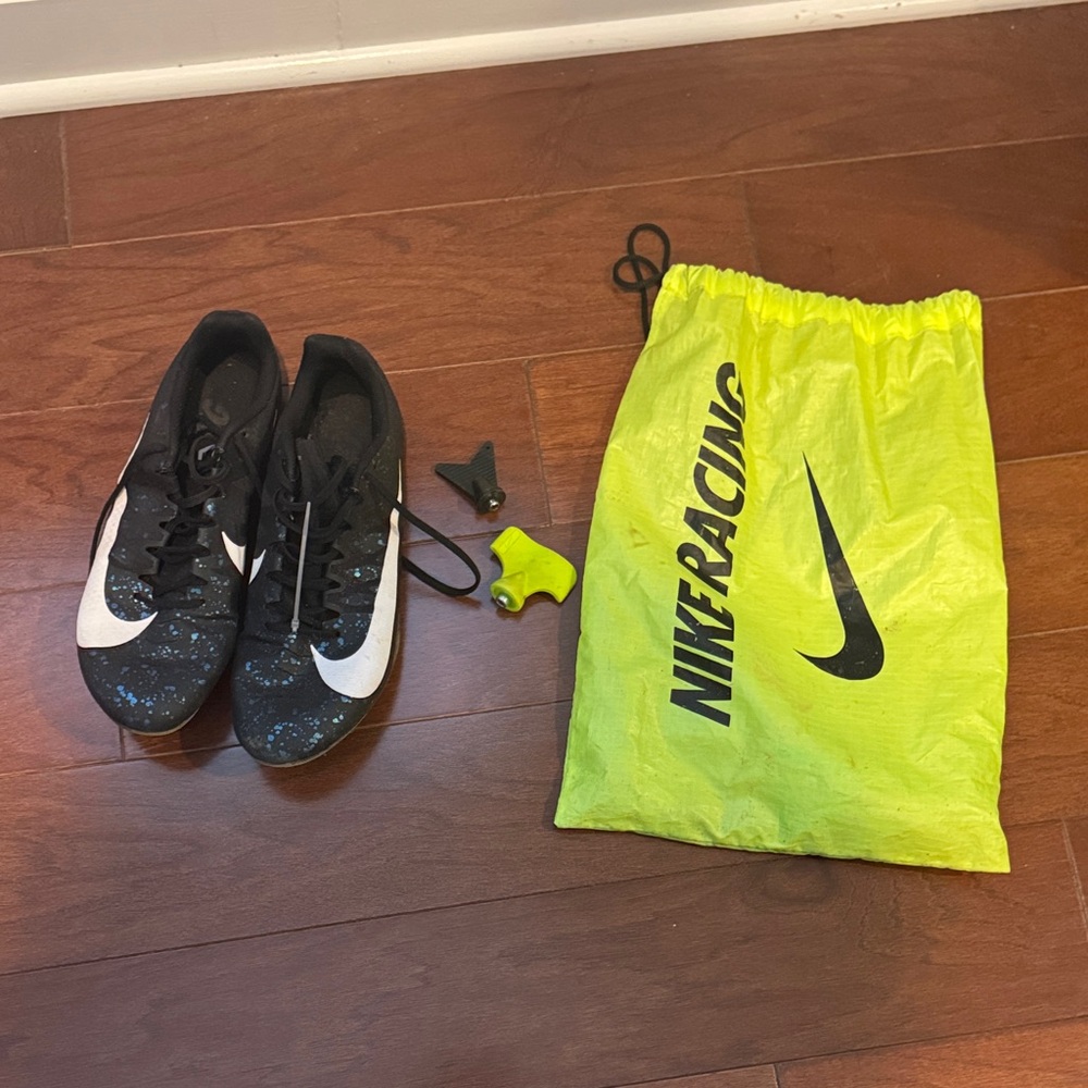 Nike zoom rival 5 Track Shoes spikes with Neon Yellow Bag extra spikes 11